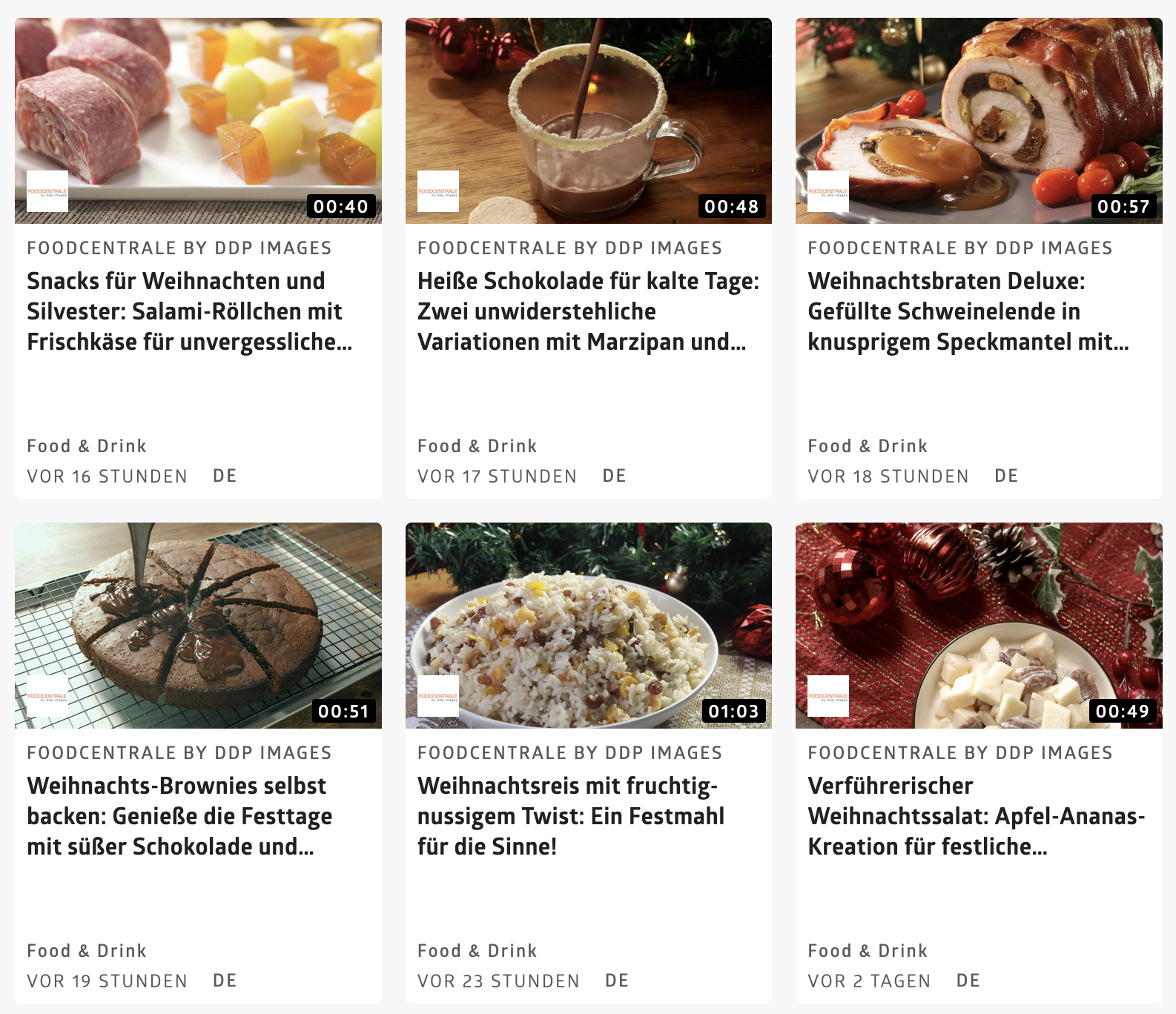 New at FoodCentrale: Recipe Videos for Online Media – also available via glomex